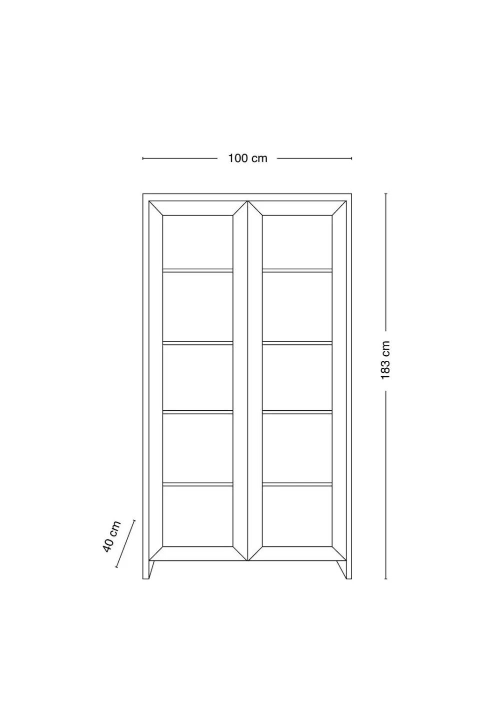 Skap svart - 100x40x183 cm