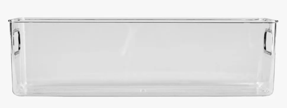 Smal oppbevaringsboks transparent - 9,7x26,5x15,5 cm