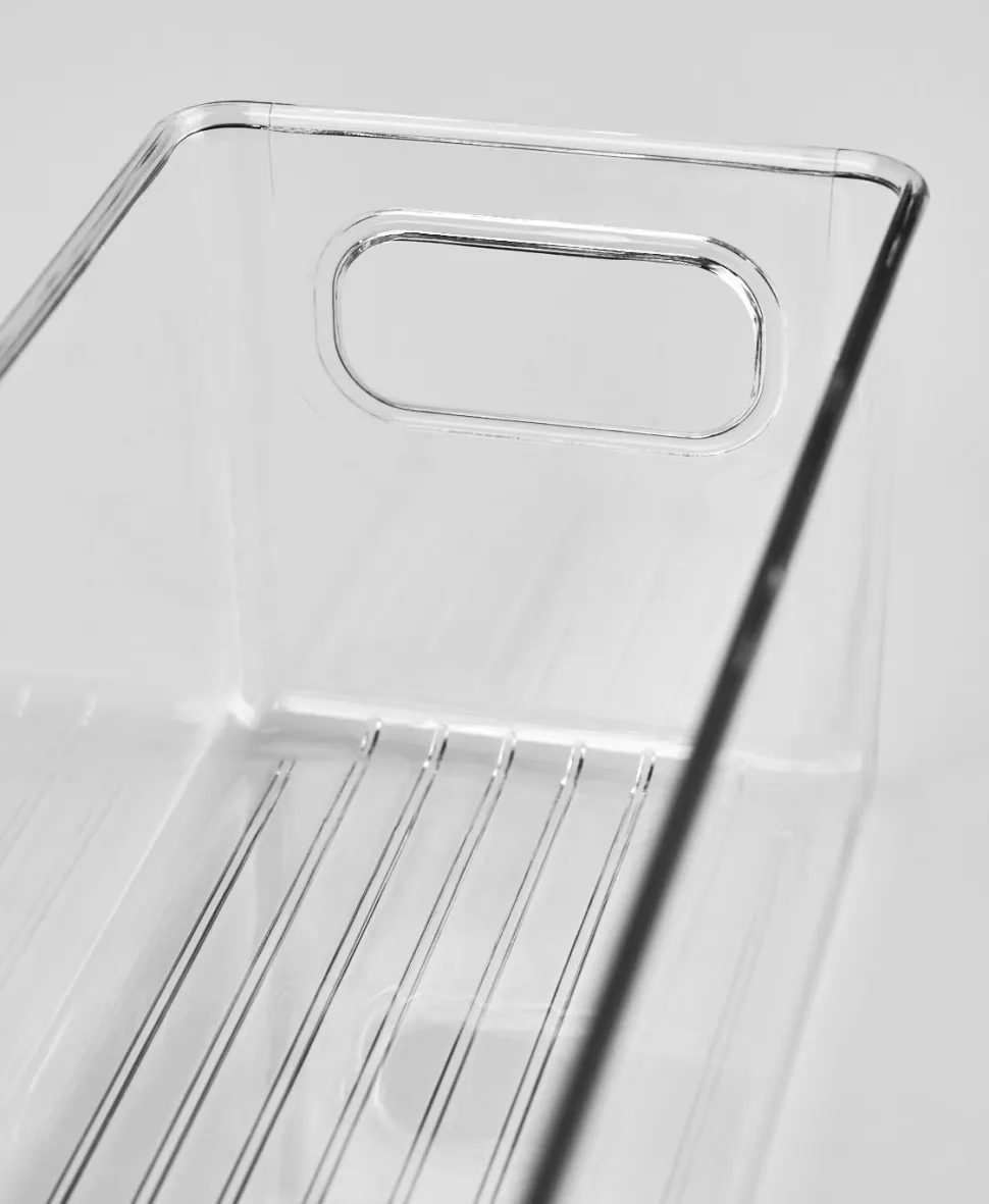 Smal oppbevaringsboks transparent - 9,7x26,5x15,5 cm