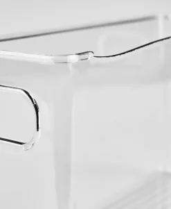 Smal oppbevaringsboks transparent - 9,7x26,5x15,5 cm