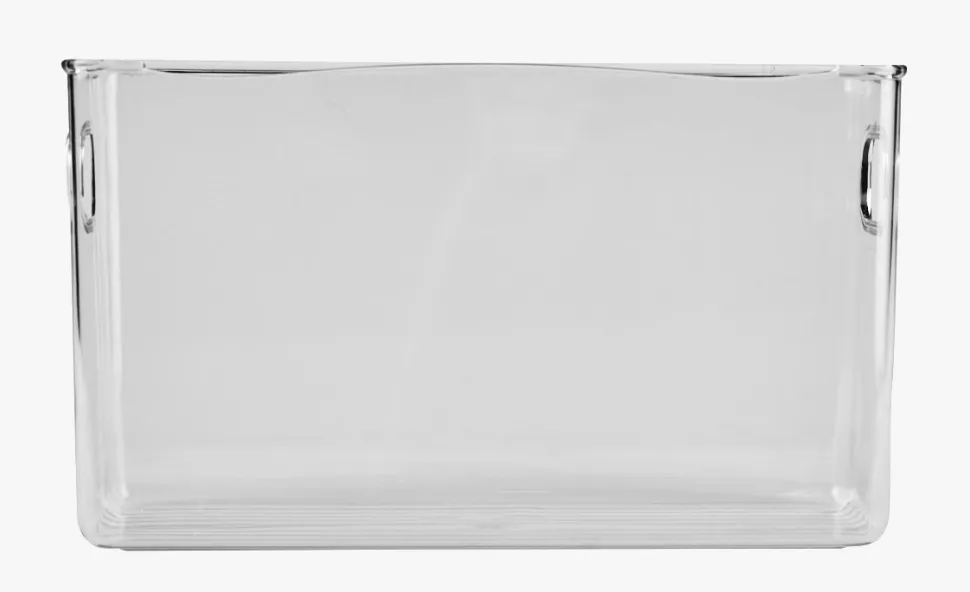 Smal oppbevaringsboks transparent - 9,7x26,5x15,5 cm