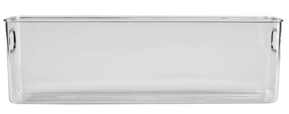 Smal oppbevaringsboks transparent - 9,7x26,5x15,5 cm