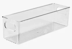 Smal oppbevaringsboks transparent - 9,7x26,5x15,5 cm