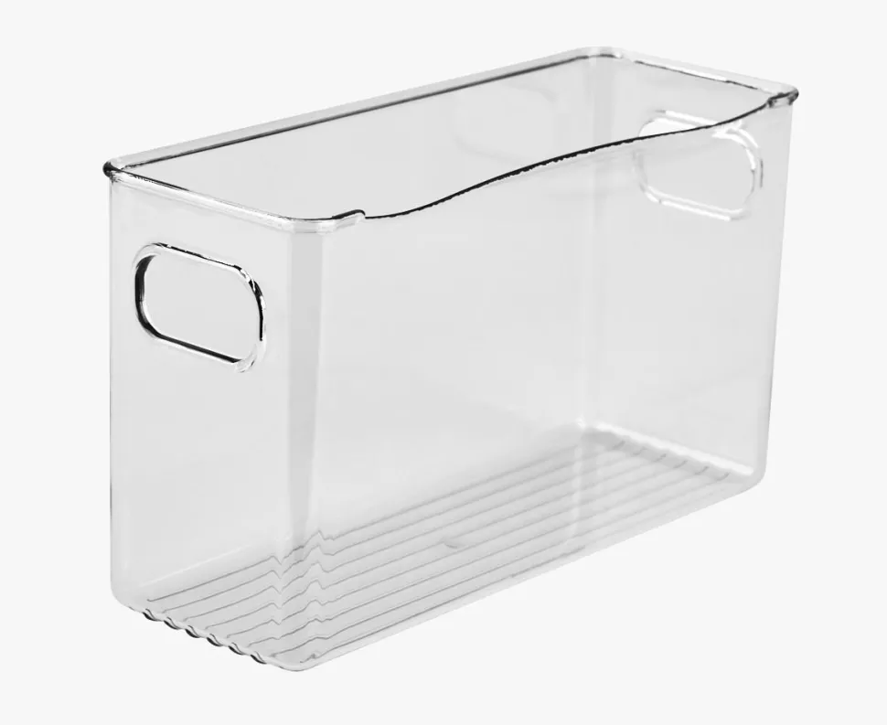 Smal oppbevaringsboks transparent - 9,7x26,5x15,5 cm
