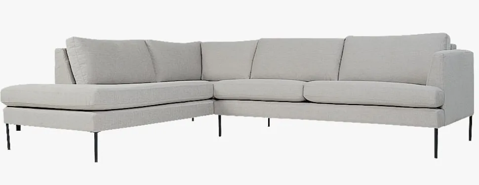 Sofa åpen ende venstre beige - 269x222x80 cm
