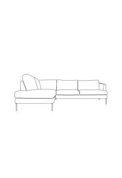 Sofa åpen ende venstre beige - 269x222x80 cm