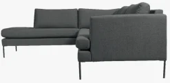 Sofa åpen ende venstre grå - 269x222x80 cm