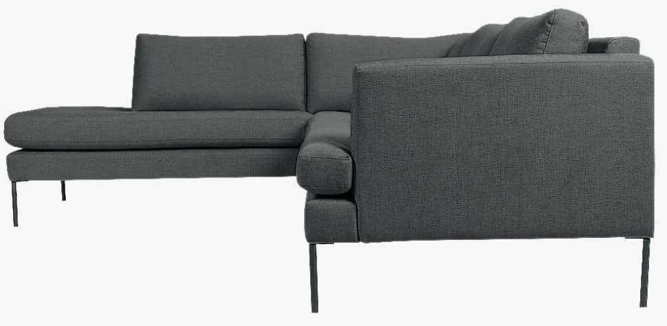 Sofa åpen ende venstre grå - 269x222x80 cm