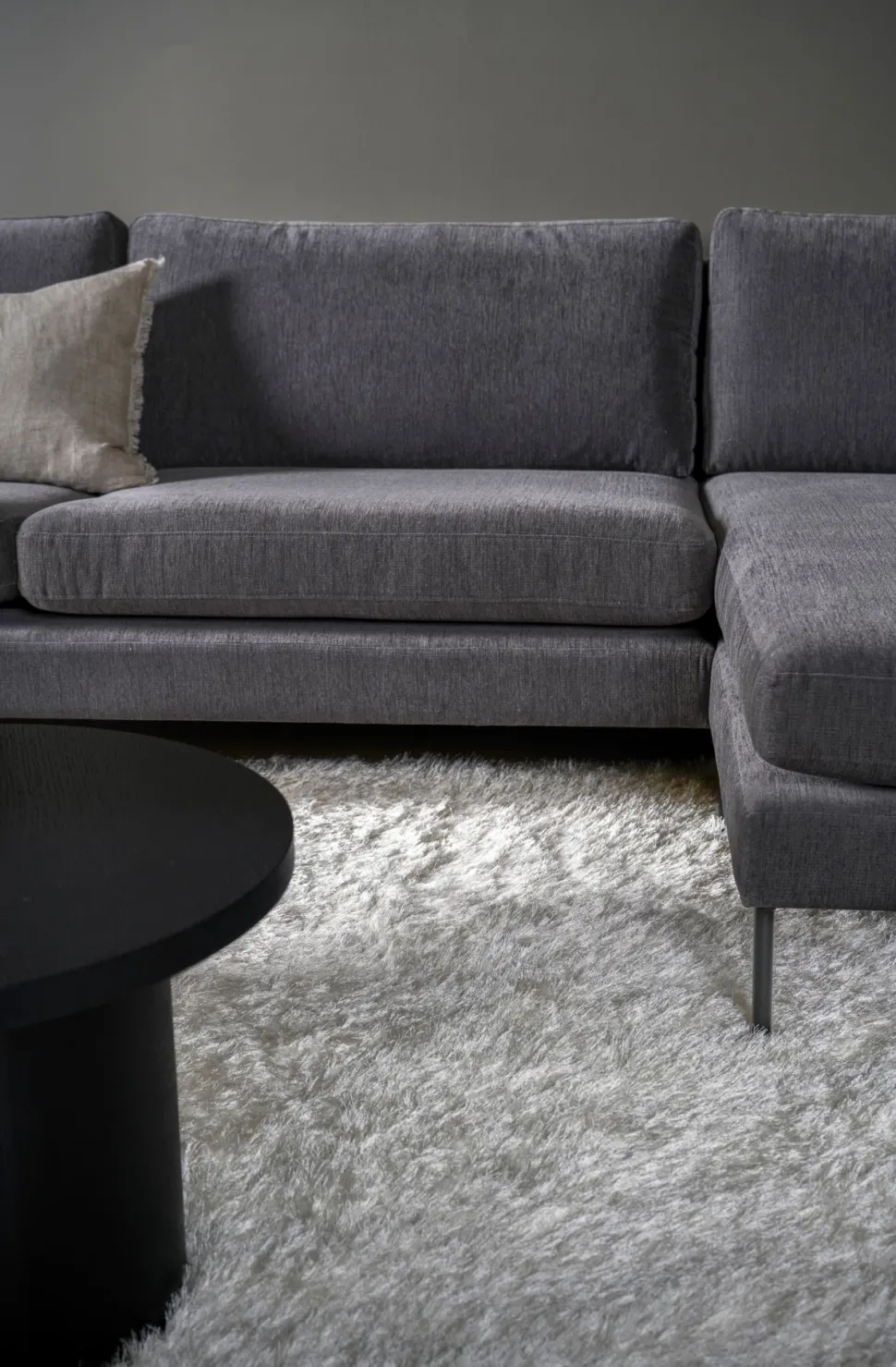 Sofa sjeselong høyre grå - 300x156x80 cm
