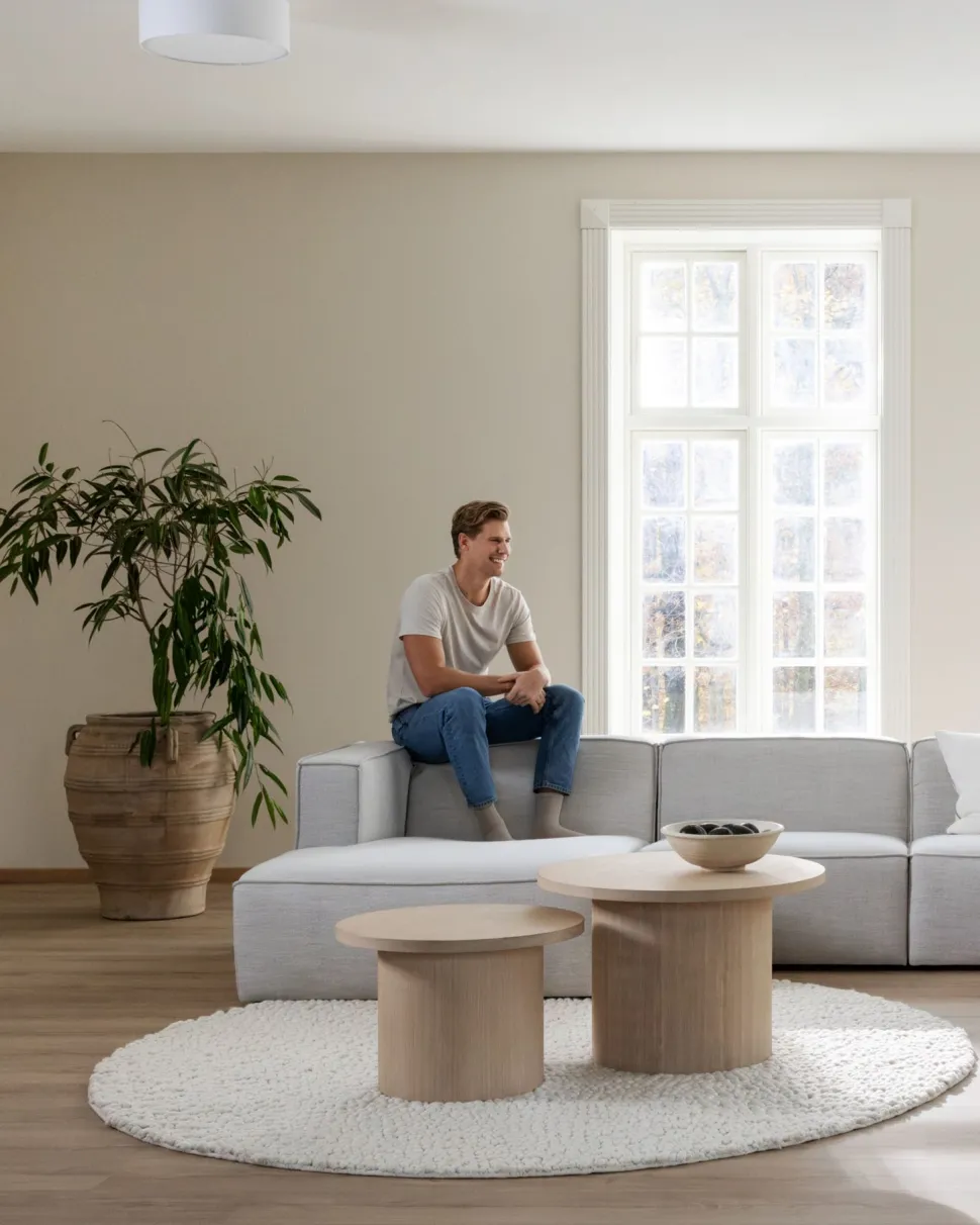 Sofabord natur - 75x75x49 cm ø 75