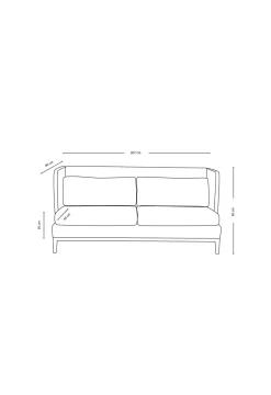 Spisestuesofa beige - 202x78x97 cm