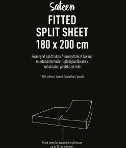 Splittlaken hvit - 180x200 cm