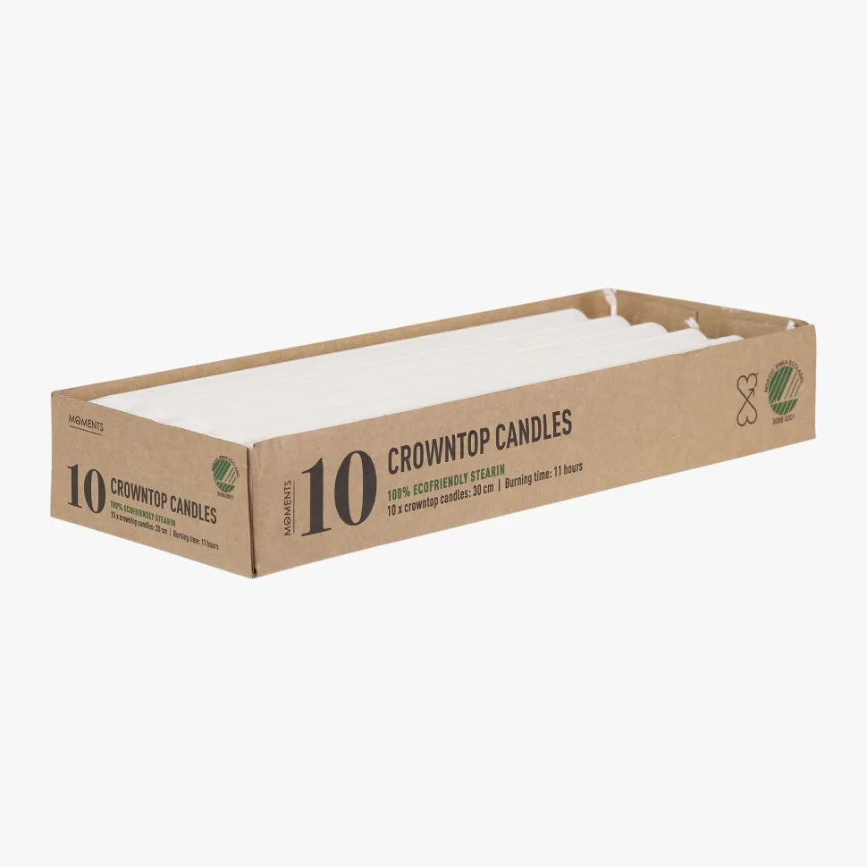 Stakelys hvit - 30 cm