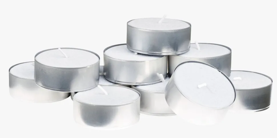Store telys hvit - 10 stk