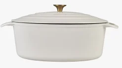 Støpejernsgryte oval krem - 5800ml