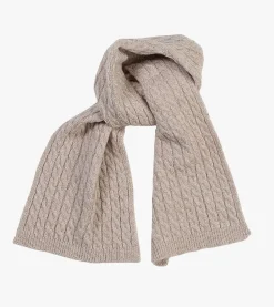 Strikket skjerf sand - 23x146 cm