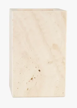 Tannbørsteholder beige - 7x7x11 cm