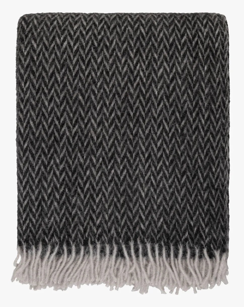 Ullpledd svart - 130x170 cm