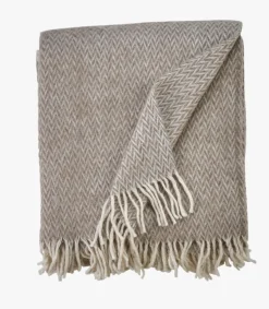 Ullpledd taupe - 190x200 cm