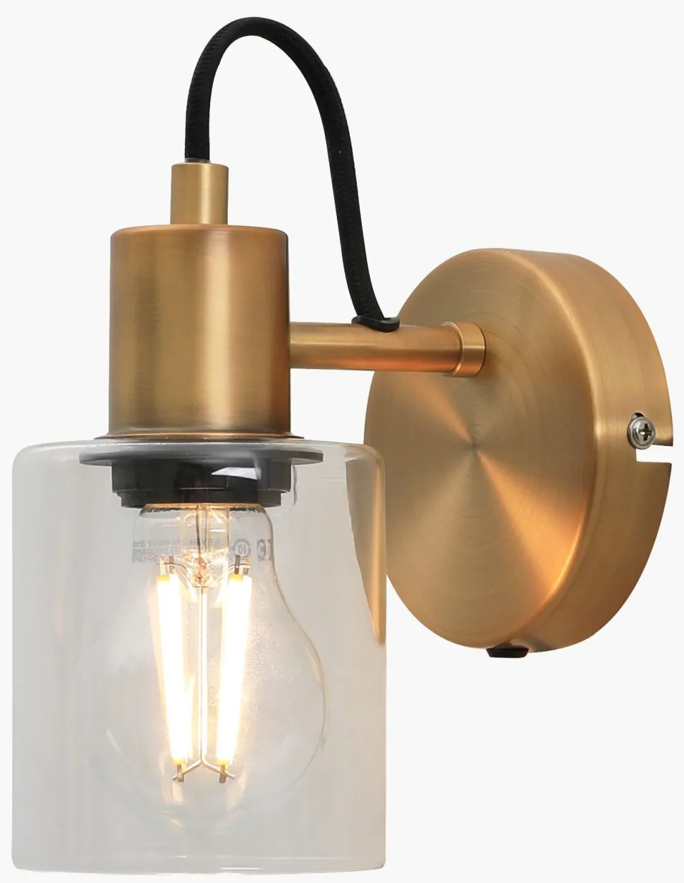 Vegglampe messing - 15x9x16,5 cm
