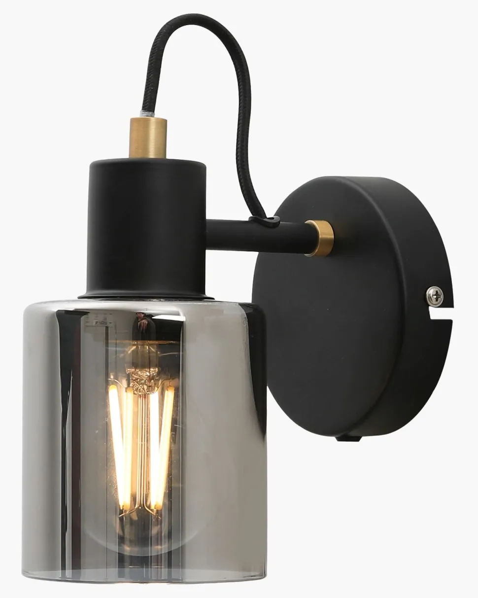 Vegglampe svart - 15x9x16,5 cm