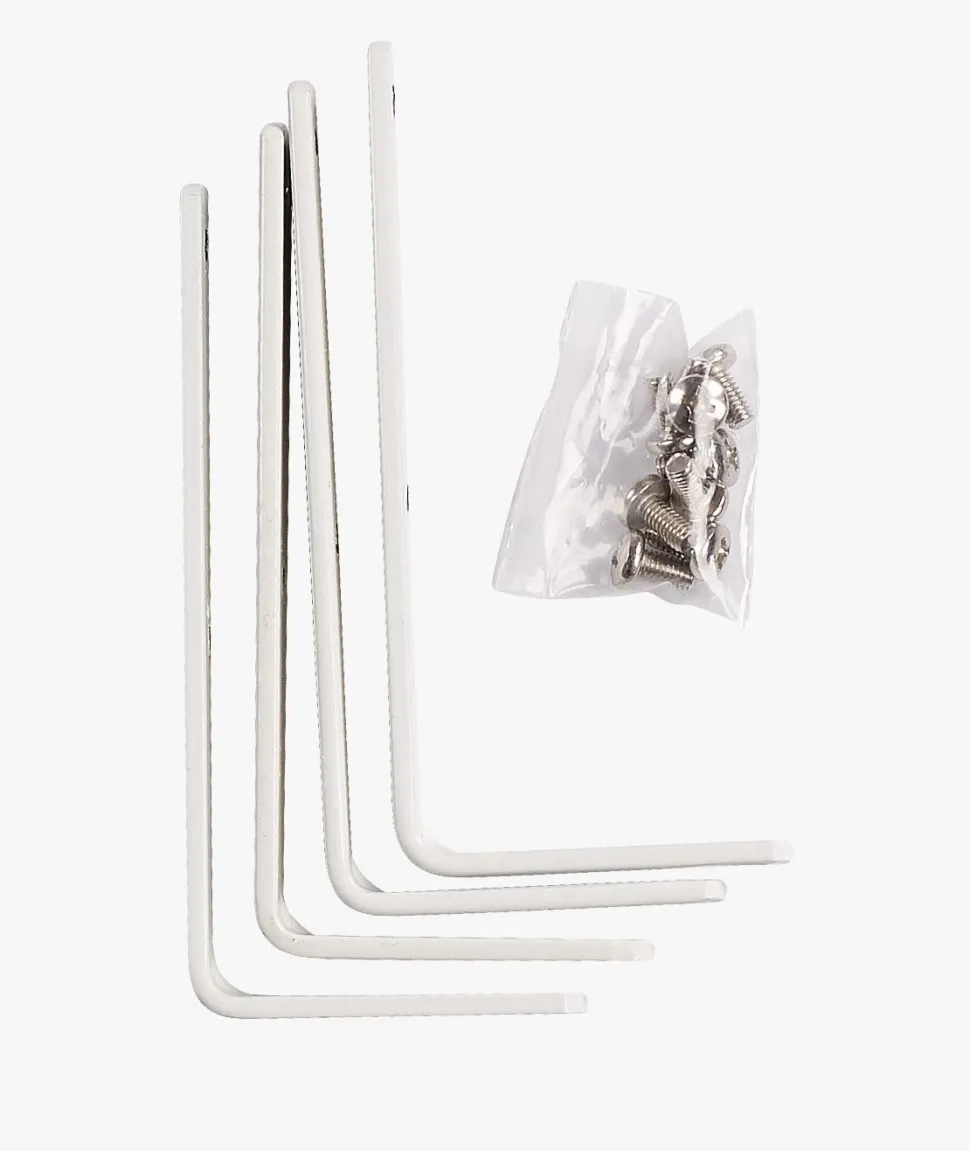 Veggvinkel 4 stk hvit - 5 cm