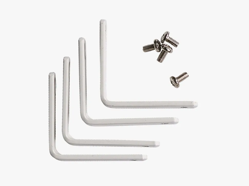 Veggvinkel 4 stk hvit - 5 cm